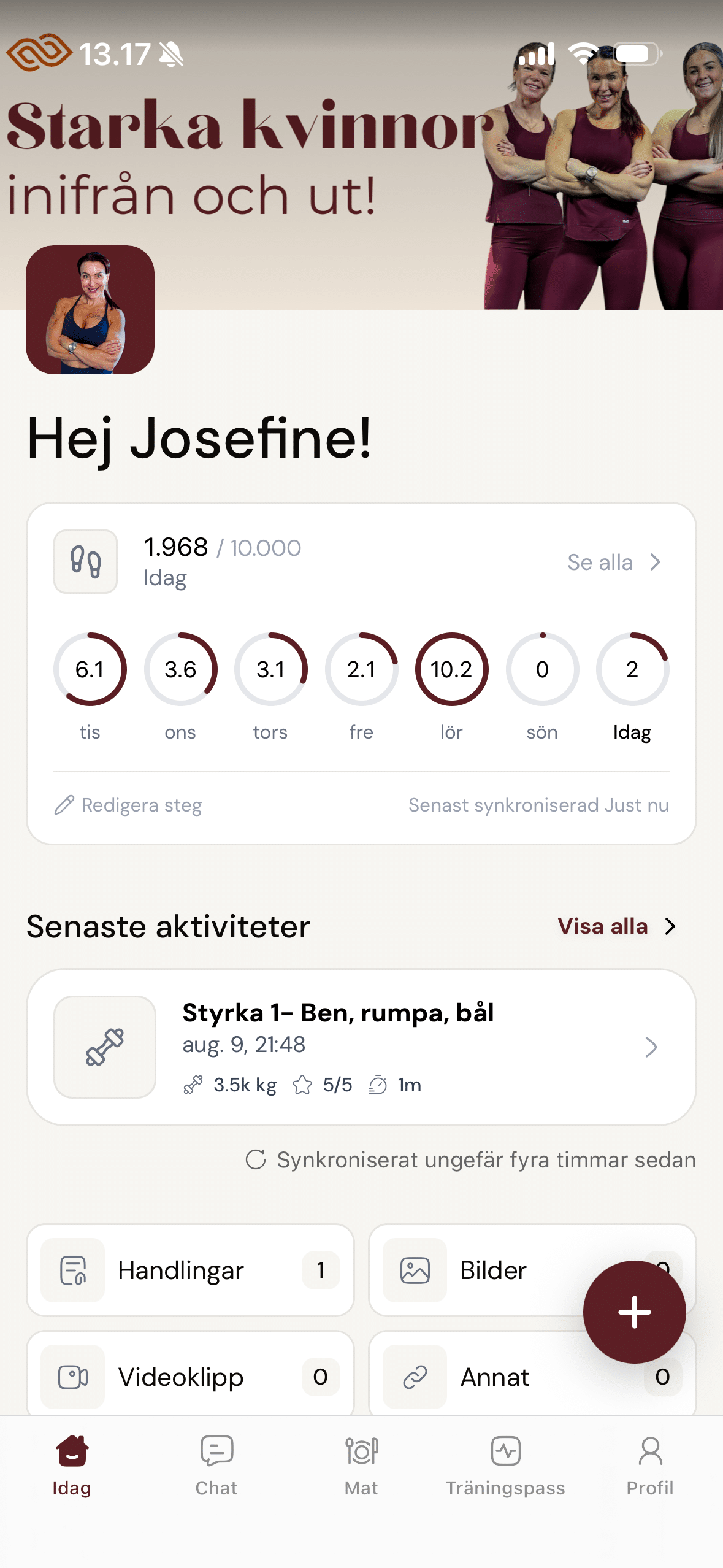Appens startsida